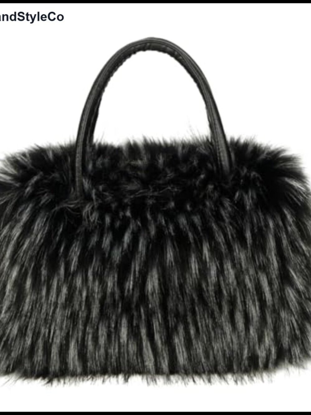 Faux Fur Faux Leather Large Tote Bag Soft Fluffy Purse Women Satchel